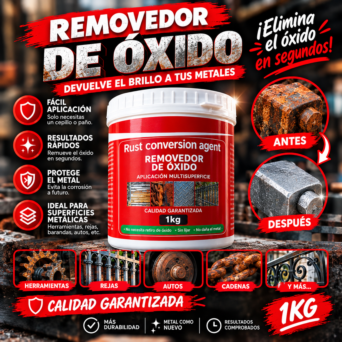 REMOVEDOR DE OXIDO LIQUIDO 1kg